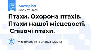 Птахи. Охорона птахів.  Птахи нашої місцевості.  Співочі птахи.