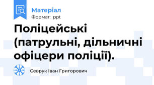 Поліцейські (патрульні, дільничні офіцери поліції).