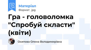 Гра - головоломка "Спробуй скласти" (квіти)