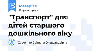 "Транспорт" для дітей старшого дошкільного віку