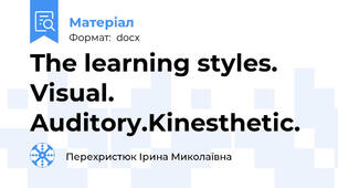 The learning styles. Visual. Auditory.Kinesthetic.
