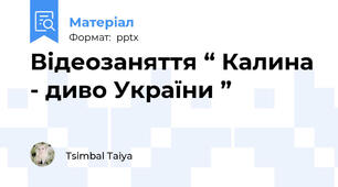 Відеозаняття “ Калина - диво України ”