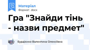Гра "Знайди тінь - назви предмет"