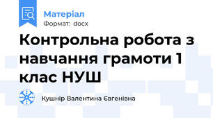 Контрольна робота з навчання грамоти 1 клас НУШ