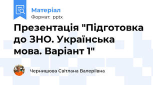 Презентація "Підготовка до ЗНО. Українська мова. Варіант 1"