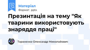 Презинтація на тему ''Як тварини використовують знаряддя праці''