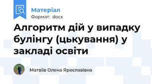 Алгоритм дій у випадку булінгу (цькування) у закладі освіти