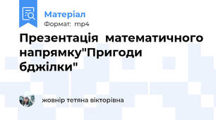 Презентація  математичного напрямку"Пригоди бджілки"