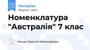 Номенклатура "Австралія" 7 клас