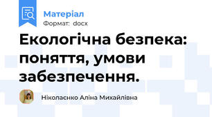 Екологічна безпека: поняття, умови забезпечення.