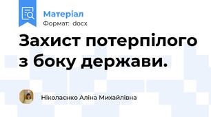 Захист потерпілого з боку держави.