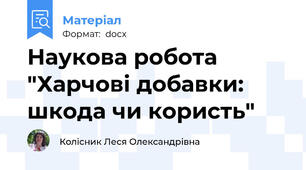 Наукова робота "Харчові добавки: шкода чи користь"