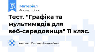 Тест. "Графіка та мультимедіа для веб-середовища" 11 клас.