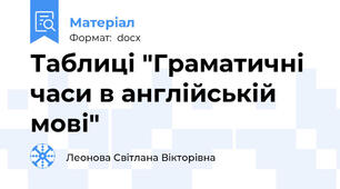Таблиці "Граматичні часи в англійській мові"