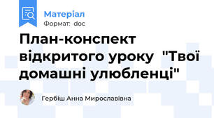 План-конспект відкритого уроку  "Твої домашні улюбленці"