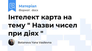 Інтелект карта на тему " Назви чисел при діях "