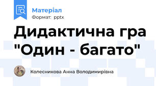 Дидактична гра "Один - багато"