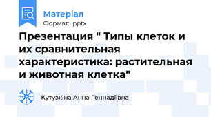 Презентация " Типы клеток и их сравнительная характеристика: растительная и животная клетка"