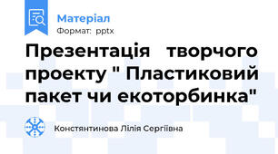 Презентація   творчого проекту " Пластиковий пакет чи екоторбинка"