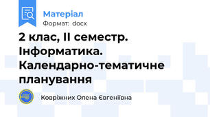 2 клас, ІІ семестр. Інформатика. Календарно-тематичне планування