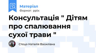 Консультація " Дітям про спалювання сухої трави "