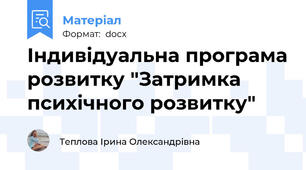 Індивідуальна програма розвитку "Затримка психічного розвитку"