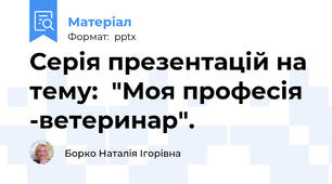 Серія презентацій на тему:  "Моя професія -ветеринар".
