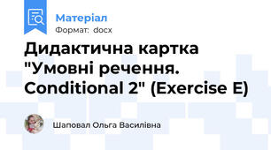 Дидактична картка "Умовні речення. Conditional 2" (Exercise E)