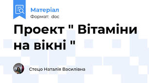 Проект " Вітаміни на вікні "