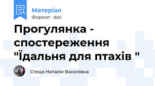 Прогулянка - спостереження  "Їдальня для птахів "