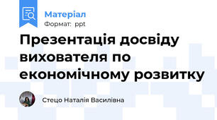 Презентація досвіду вихователя по економічному розвитку