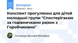 Конспект прогулянки для дітей молодшої групи "Спостерігаємо за годівничками разом з Горобчиками"