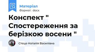 Конспект " Спостереження за берізкою восени "