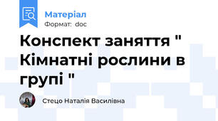 Конспект заняття " Кімнатні рослини в групі "