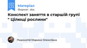 Конспект заняття в старшій групі " Цілющі рослини"