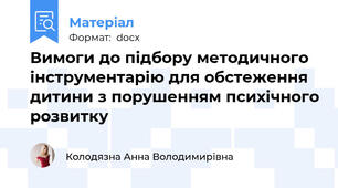 Вимоги до підбору методичного інструментарію для обстеження дитини з порушенням психічного розвитку