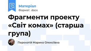 Фрагменти проекту «Світ комах» (старша група)
