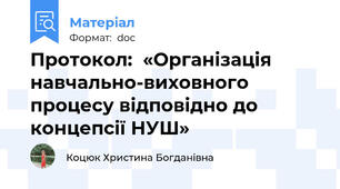 Протокол:  «Організація навчально-виховного процесу відповідно до концепсії НУШ»