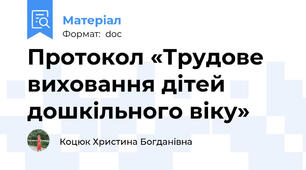 Протокол «Трудове  виховання дітей дошкільного віку»