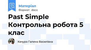 Past Simple Контрольна робота 5 клас
