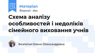 Схема аналізу особливостей і недоліків сімейного виховання учнів