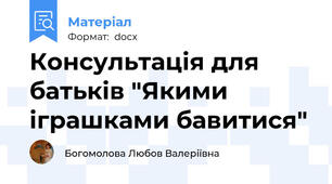 Консультація для батьків "Якими іграшками бавитися"