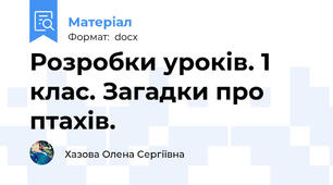 Розробки уроків. 1 клас. Загадки про птахів.