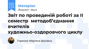 Звіт по проведеній роботі за ІІ семестр  методоб’єднання вчителів художньо-оздоровчого циклу