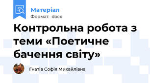 Контрольна робота з теми «Поетичне бачення світу»