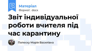 Звіт індивідуальної роботи вчителя під час карантину