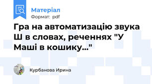 Гра на автоматизацію звука Ш в словах, реченнях "У Маші в кошику..."