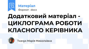 Додатковий матеріал -  ЦИКЛОГРАМА РОБОТИ  КЛАСНОГО КЕРІВНИКА