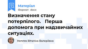 Визначення стану потерпілого.   Перша допомога при надзвичайних ситуаціях.