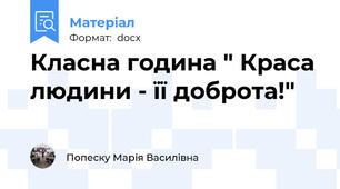 Класна година " Краса людини - її доброта!"